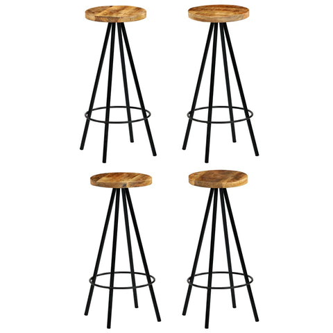 Benches Bar Stools Bar Chairs 4 Pcs Solid Mango Wood