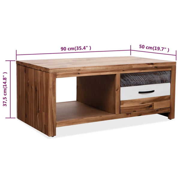 Coffee Tables Coffee Table Solid Acacia Wood 90X50x37.5 Cm