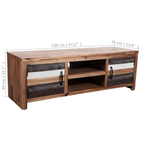 TV Stands & Entertainment Units Tv Cabinet Solid Acacia Wood 120X35x40 Cm