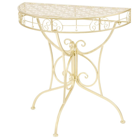 Side Tables Side Table Vintage Style Half Round Metal 72X36x74 Cm Gold