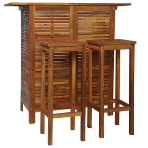 Bar Tables Bar Table And Chair Set 3 Pieces Solid Acacia Wood