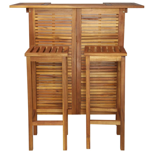 Bar Tables Bar Table And Chair Set 3 Pieces Solid Acacia Wood