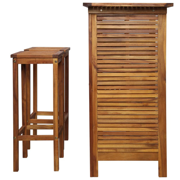 Bar Tables Bar Table And Chair Set 3 Pieces Solid Acacia Wood