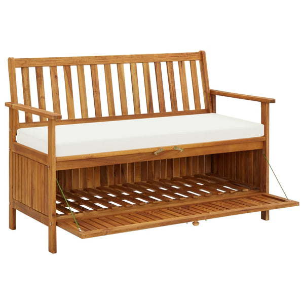 Patio Benches Garden Storage Bench Solid Acacia Wood 120X63x84 Cm