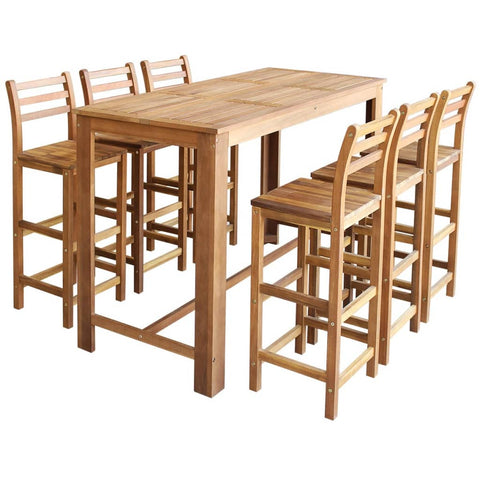 Bar Tables Bar Table And Chair Set 7 Pieces Solid Acacia Wood