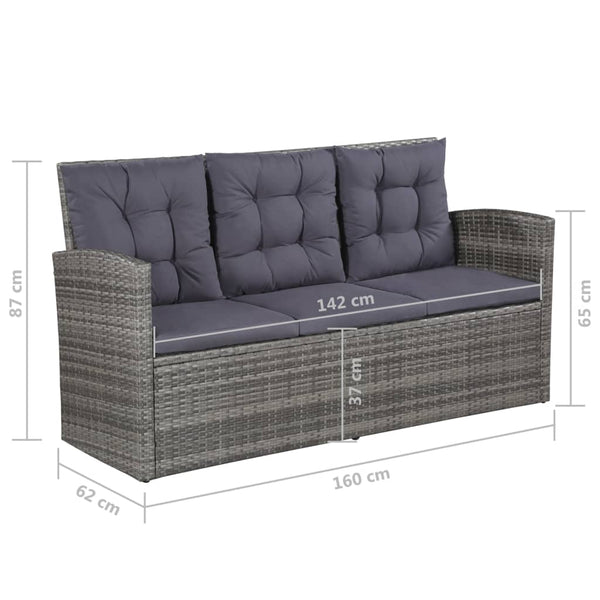 Patio Furniture Sets 6 Piece Garden Lounge Set With Cushions Poly Rattan Grey