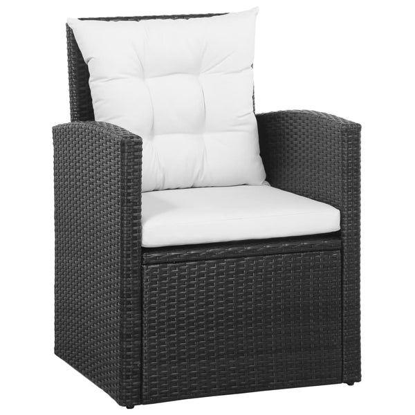 Patio Furniture Sets 5 Piece Garden Lounge Set With Cushions Poly Rattan Black