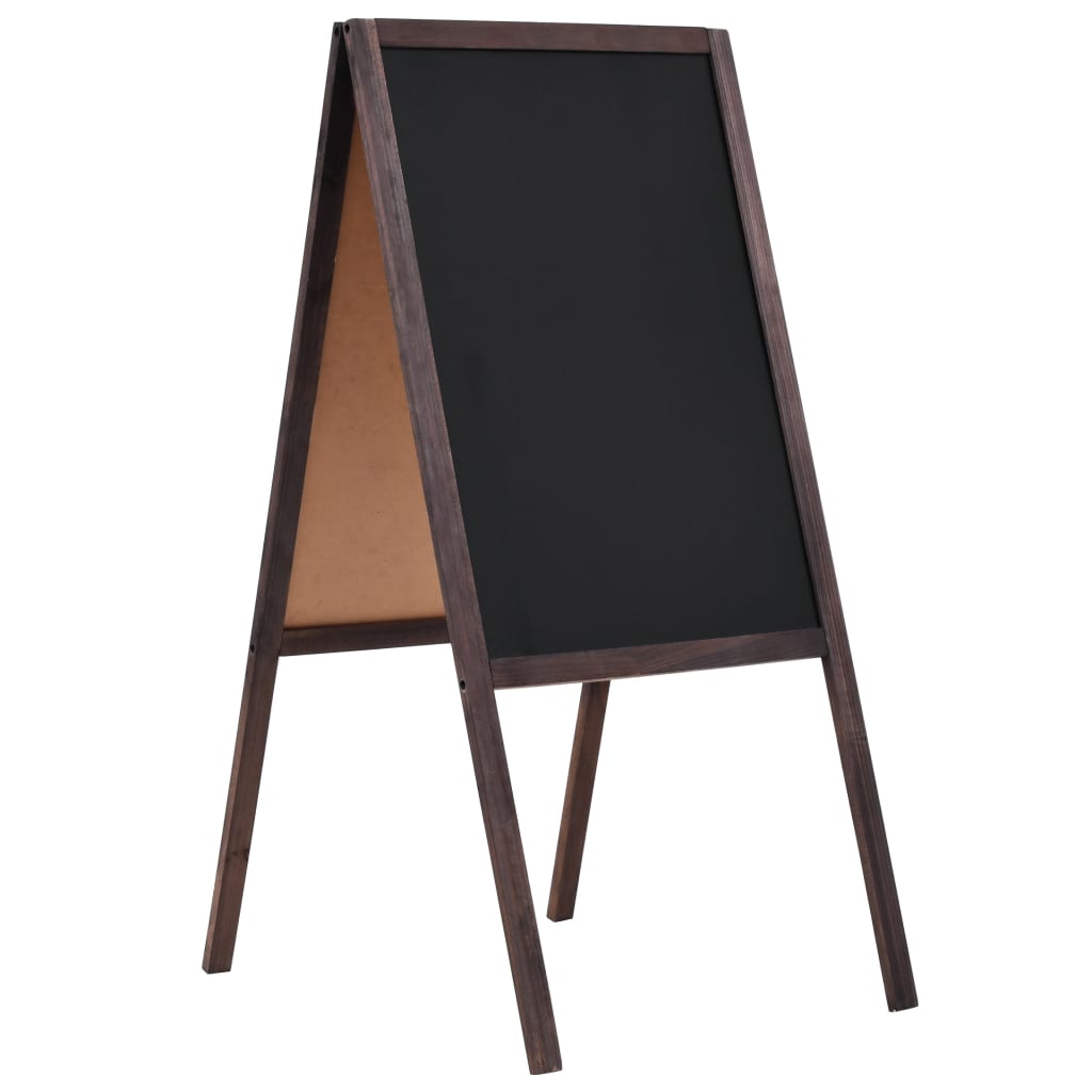 Message Boards Double Sided Blackboard Cedar Wood Free Standing 40X60 Cm