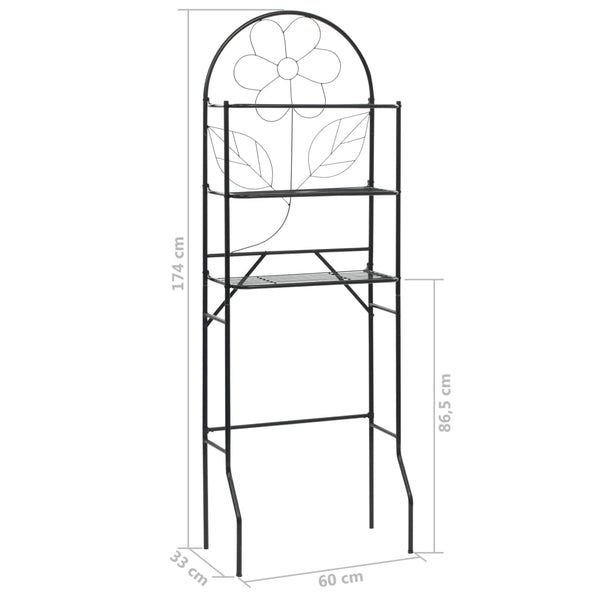 Toilet Rack Black 60X33x174 Cm