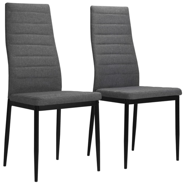 Dining Chairs 2 Pcs Light Grey Fabric