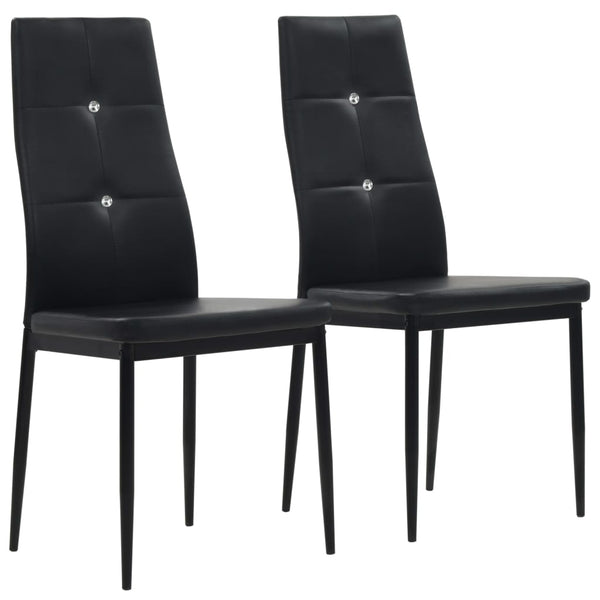 Dining Chairs 2 Pcs Black Faux Leather