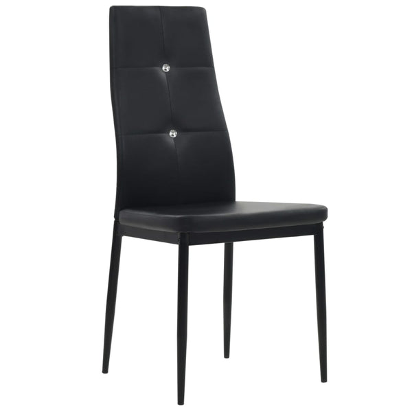 Dining Chairs 2 Pcs Black Faux Leather