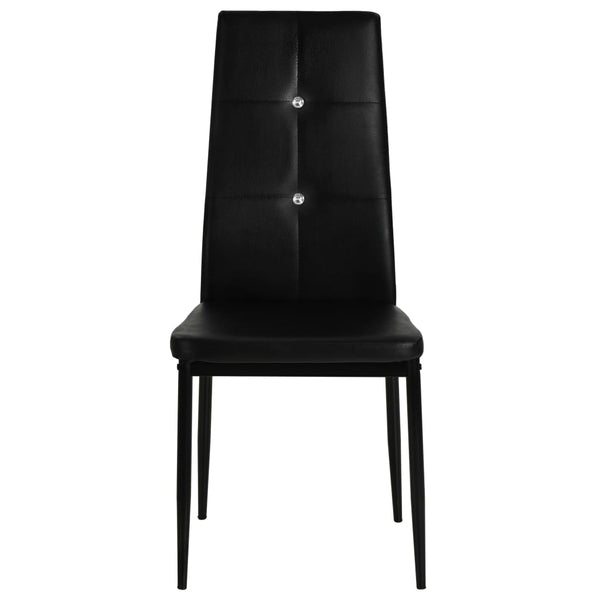 Dining Chairs 2 Pcs Black Faux Leather