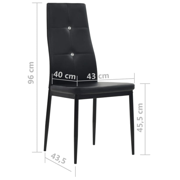 Dining Chairs 2 Pcs Black Faux Leather