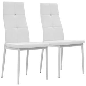 Dining Chairs 2 Pcs White Faux Leather