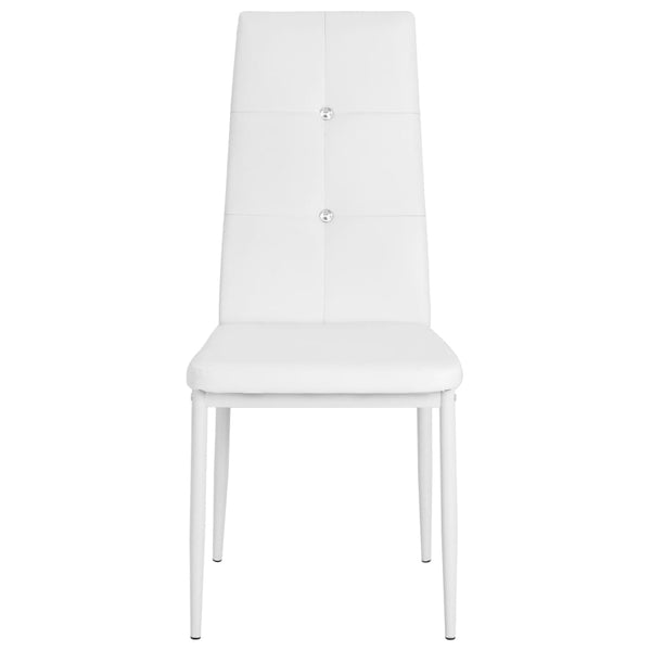 Dining Chairs 2 Pcs White Faux Leather