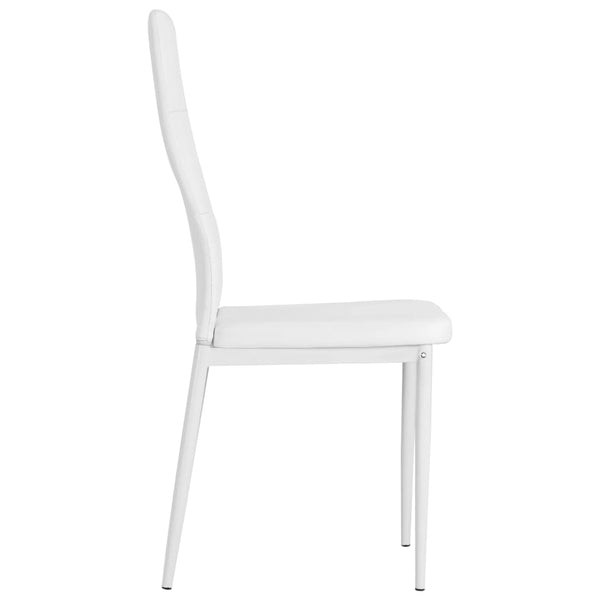 Dining Chairs 4 Pcs White Faux Leather