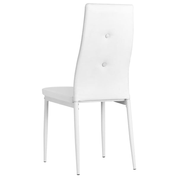 Dining Chairs 4 Pcs White Faux Leather