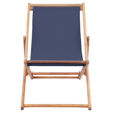 Beach Chairs Folding Beach Chair Fabric And Wooden Frame Blue