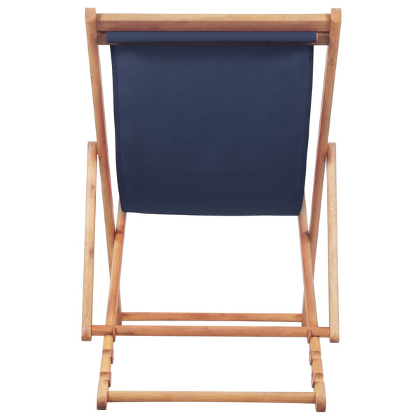 Beach Chairs Folding Beach Chair Fabric And Wooden Frame Blue