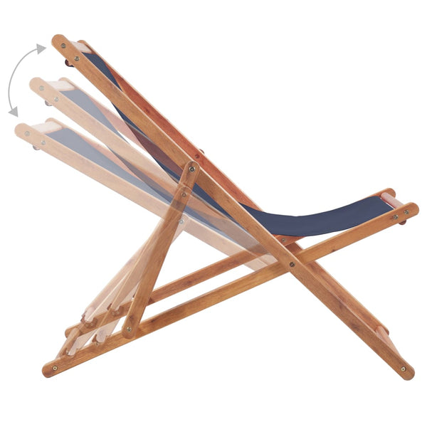 Beach Chairs Folding Beach Chair Fabric And Wooden Frame Blue