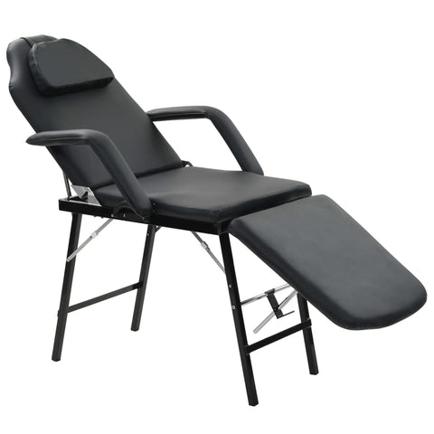 Salon Chairs Portable Facial Treatment Chair Faux Leather 185X78x76 Cm Black