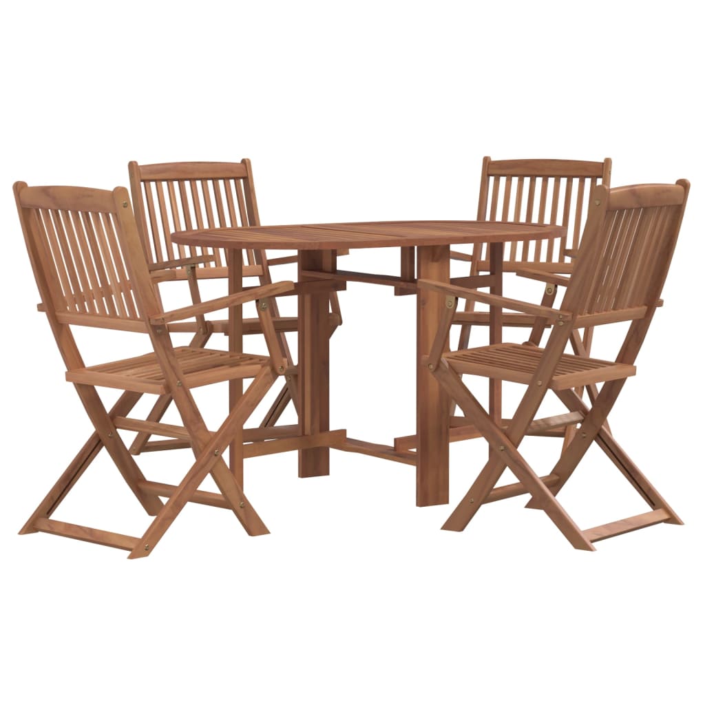 Patio Furniture Sets 5 Piece Folding Outdoor Dining Set Solid Acacia Wood