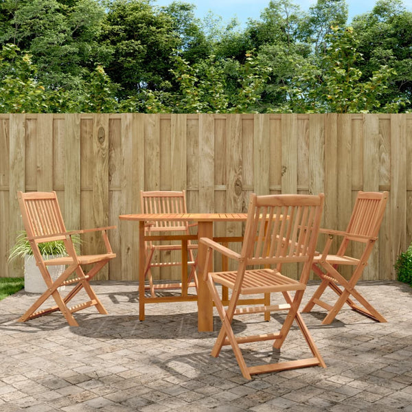 Patio Furniture Sets 5 Piece Folding Outdoor Dining Set Solid Acacia Wood