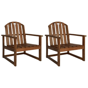 Garden Sofa Chairs 2 Pcs Solid Acacia Wood