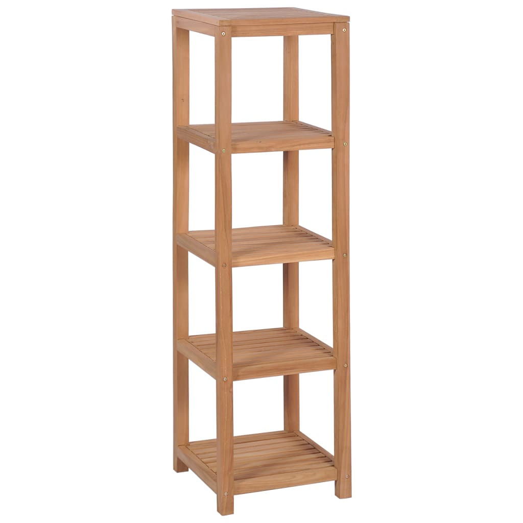 Shelves 4 Tier Bathroom Storage Rack Solid Teak 42X42x165 Cm