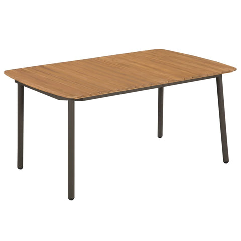 Patio & Garden Tables Garden Table 150X90x72cm Solid Acacia Wood And Steel