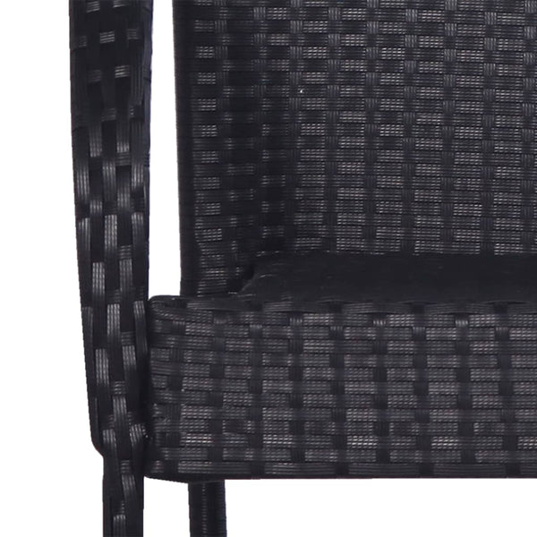 Patio Chairs Stackable Outdoor Chairs 2 Pcs Poly Rattan Black