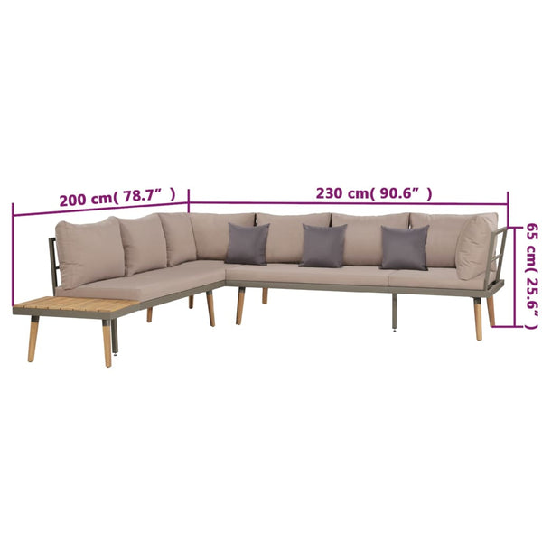 Patio Furniture Sets 4 Piece Garden Lounge Set With Cushions Solid Acacia Wood Brown