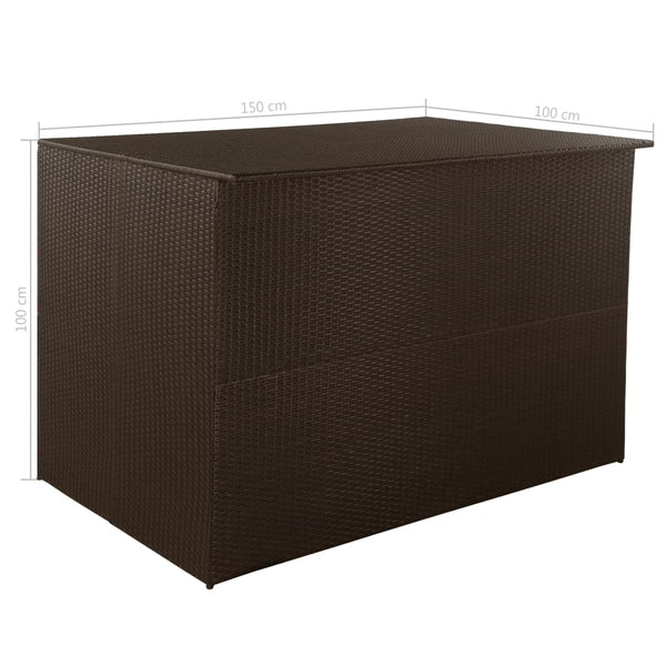 Storage Deck Boxes Garden Storage Box Brown 150X100x100 Cm Poly Rattan