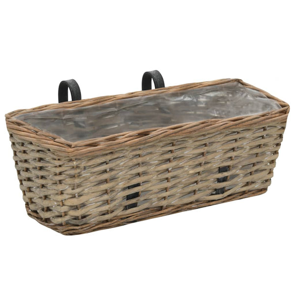 Balcony Planter 2 Pcs Wicker With Pe Lining