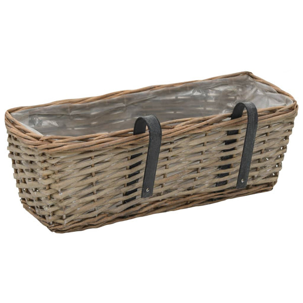 Balcony Planter 2 Pcs Wicker With Pe Lining