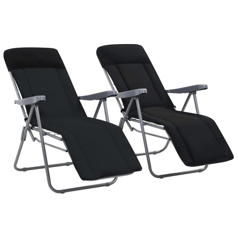 Patio Chairs Folding Garden Chairs With Cushions 2 Pcs