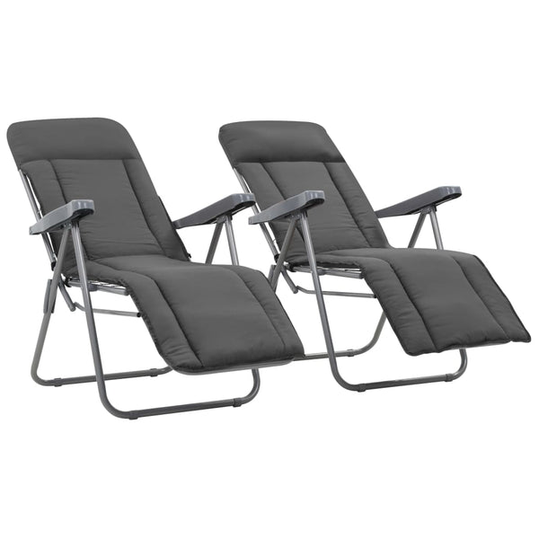 Patio Chairs Folding Garden Chairs With Cushions 2 Pcs