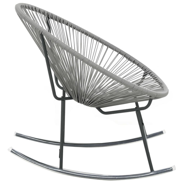 Patio Chairs Outdoor Rocking Moon Chair Grey Poly Rattan