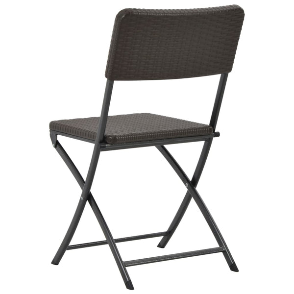 Patio Chairs Folding Garden Chairs 2 Pcs Hdpe And Steel Brown