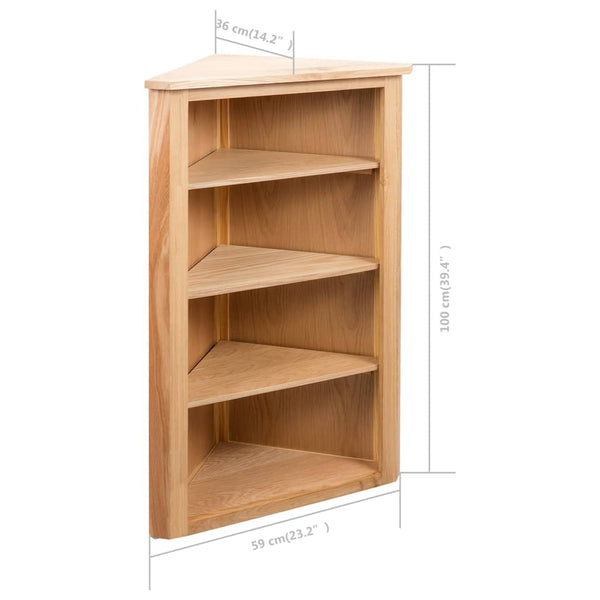 Bookshelves Corner Shelf 59X36x100 Cm Solid Oak Wood