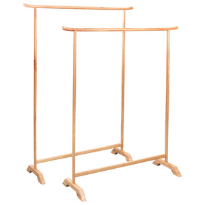 Garment Racks Clothes Racks 2 Pcs Solid Oak Wood