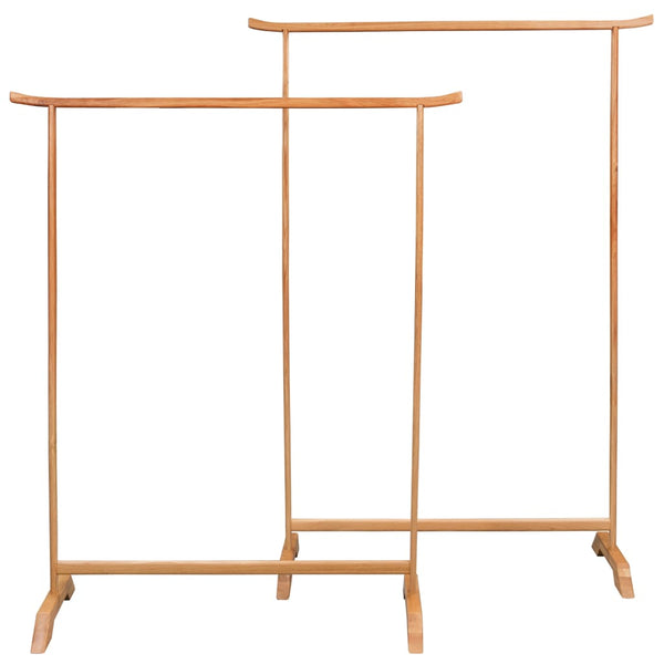 Garment Racks Clothes Racks 2 Pcs Solid Oak Wood