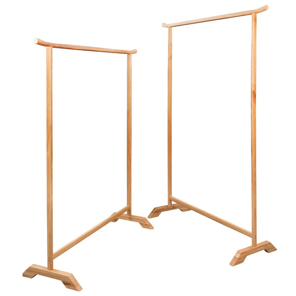 Garment Racks Clothes Racks 2 Pcs Solid Oak Wood