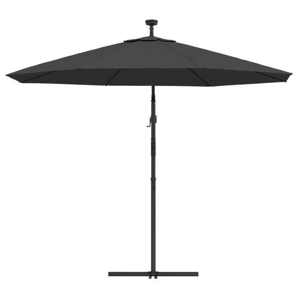 Patio Umbrellas Cantilever Umbrella Led Lights And Steel Pole 300Cm Anthracite