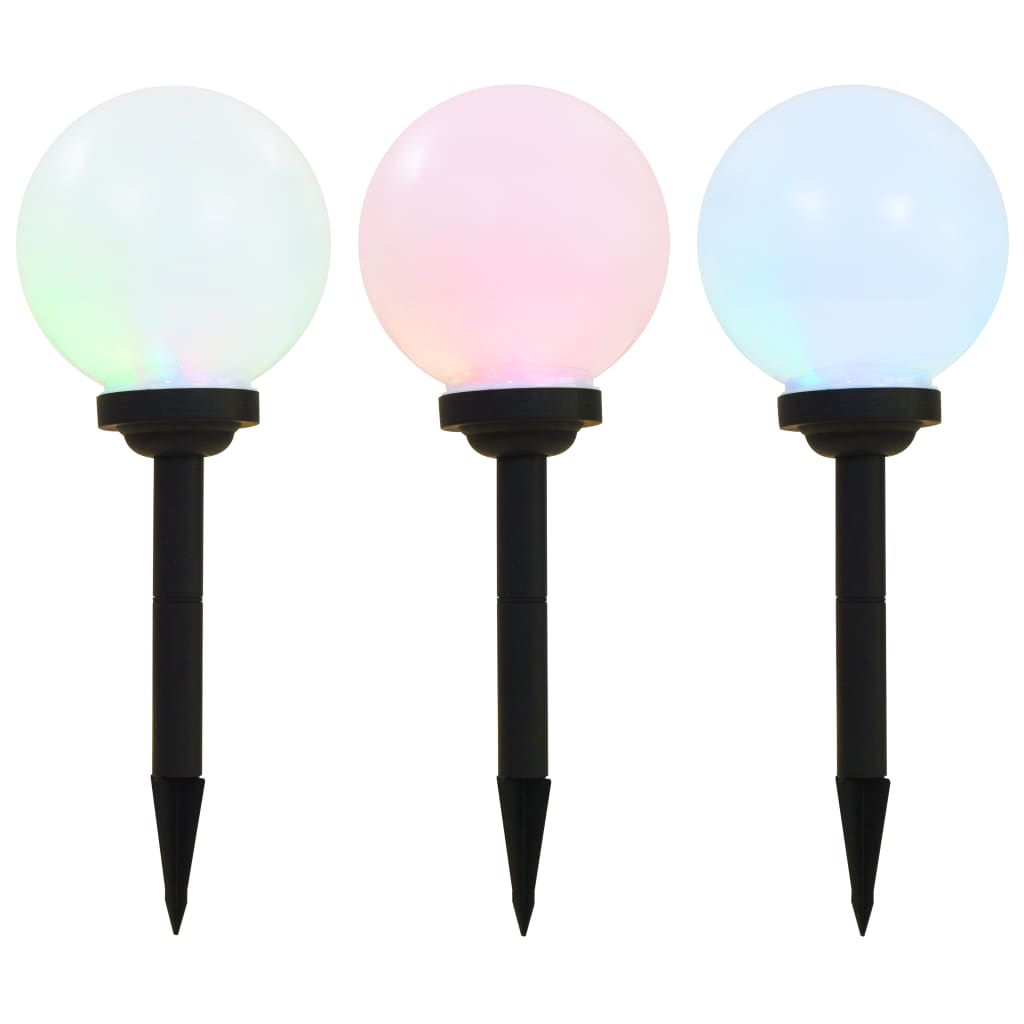 Outdoor Solar Lamps 3 Pcs Led Spherical 20 Cm Rgb