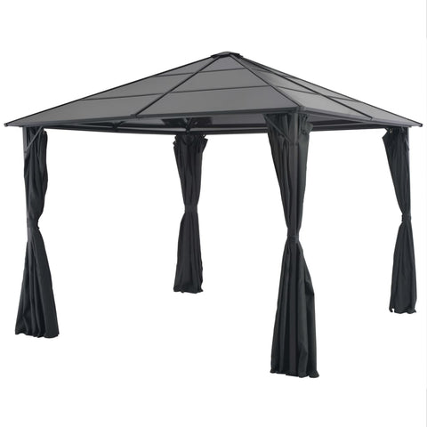 Gazebos & Pergolas Gazebo With Curtain Aluminium 3X3 M Black