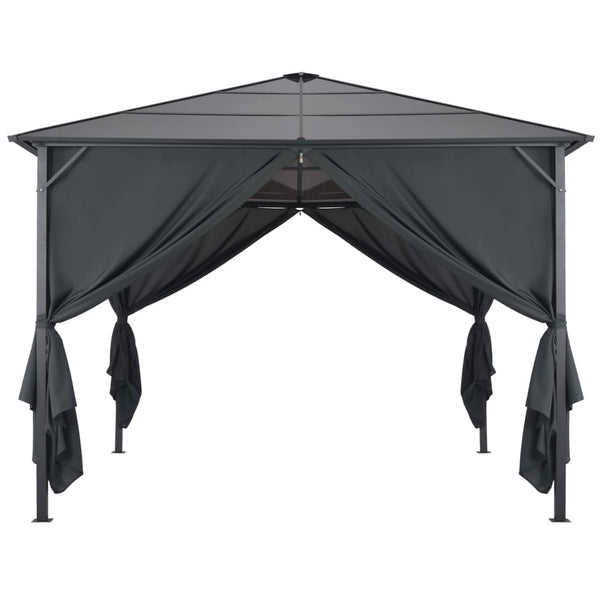 Gazebos & Pergolas Gazebo With Curtain Aluminium 3X3 M Black