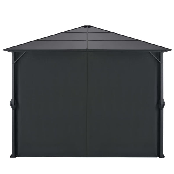 Gazebo With Curtain Aluminium 3X3 M Black