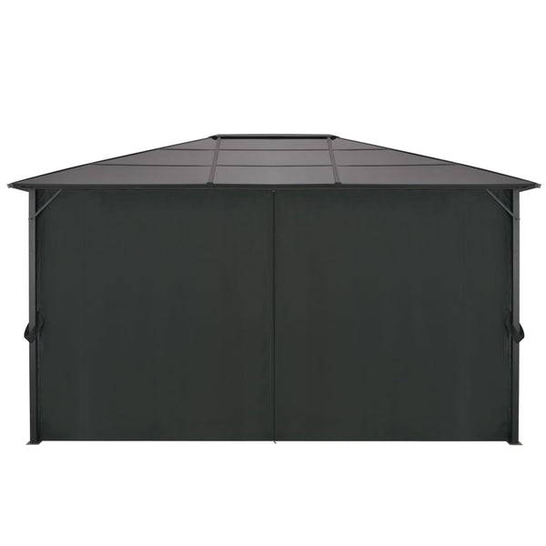 Gazebo With Curtain Aluminium 4X3x2.6 M Black